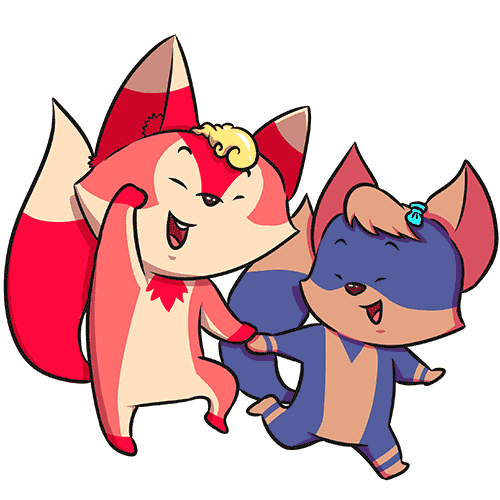 Fox und Lou sind Freudvoll und zeigt lächelnd allen anderen ihre Freude